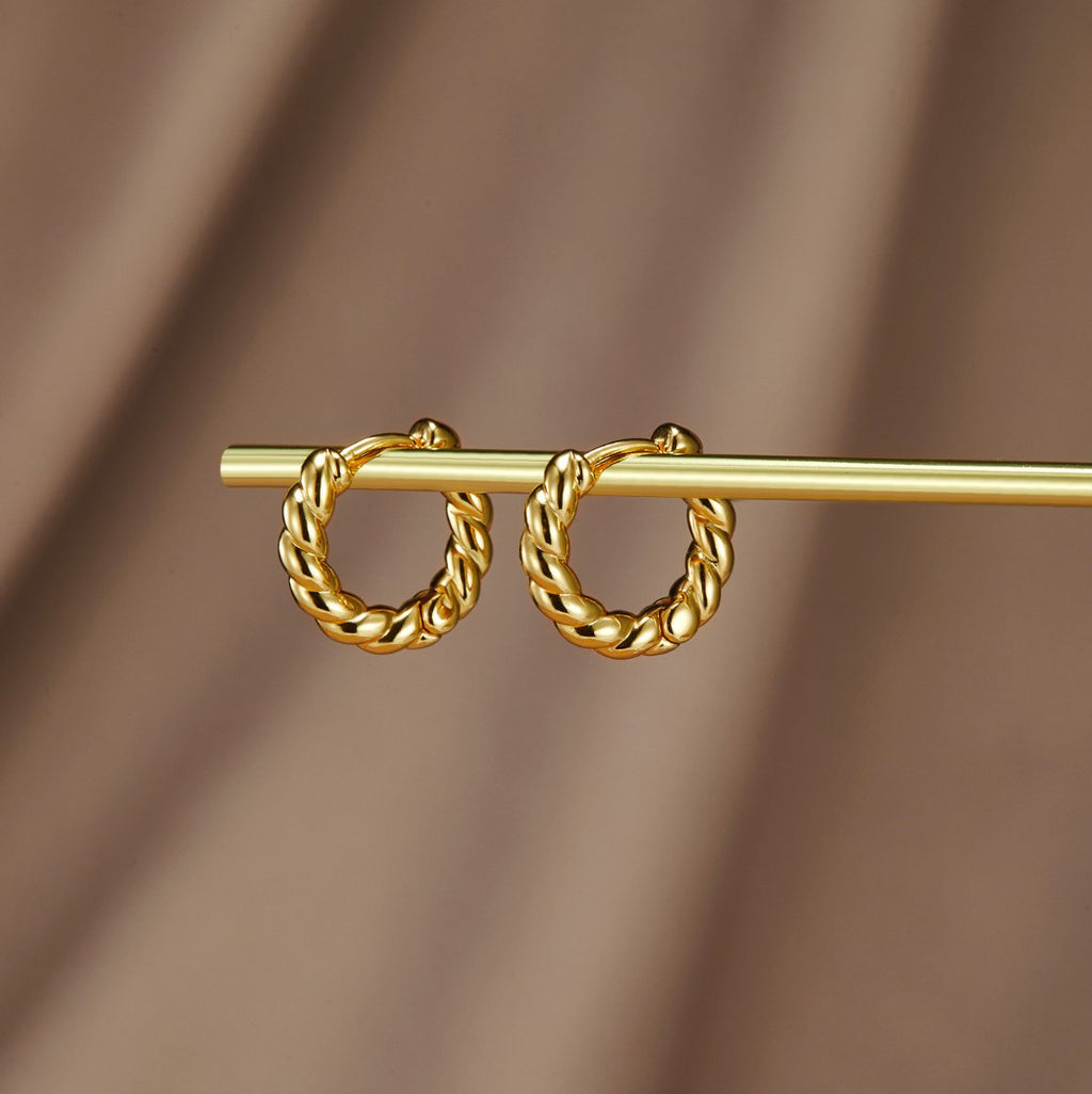 Luna Gold Twist Earrings-Westeryn