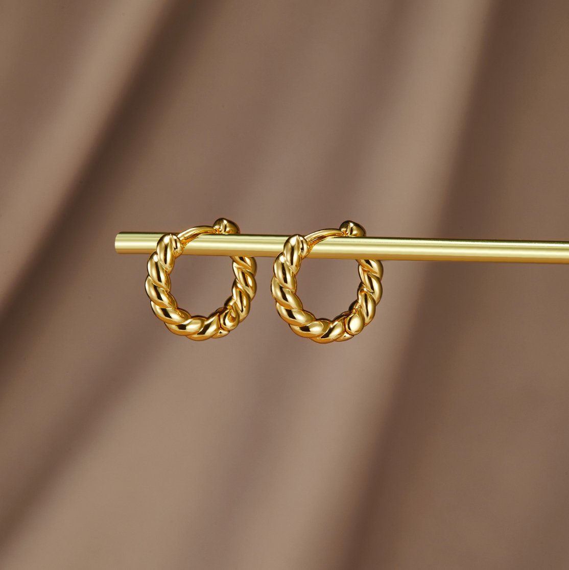 Luna Gold Twist Earrings-Westeryn