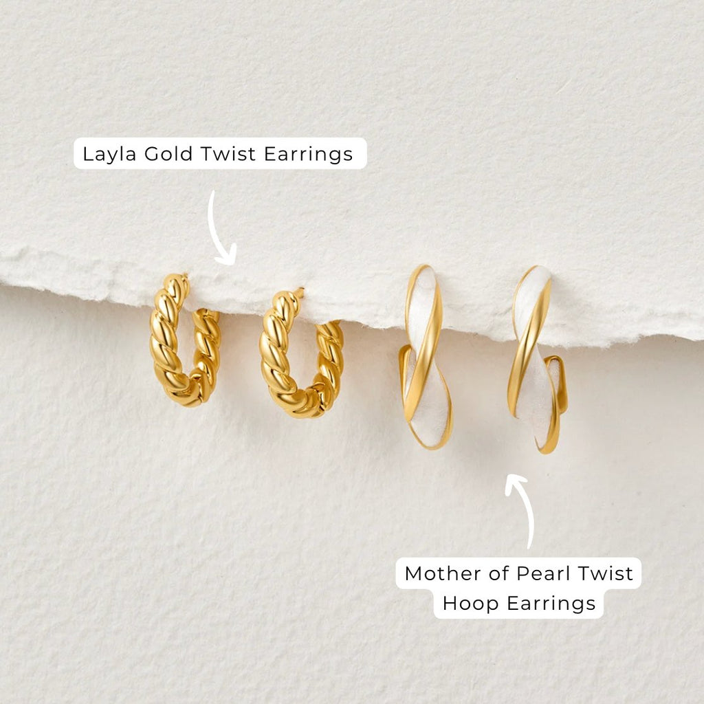 Luna Gold Twist Earrings-Westeryn
