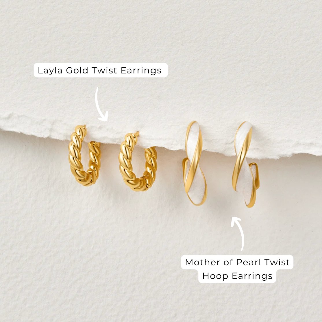 Luna Gold Twist Earrings-Westeryn