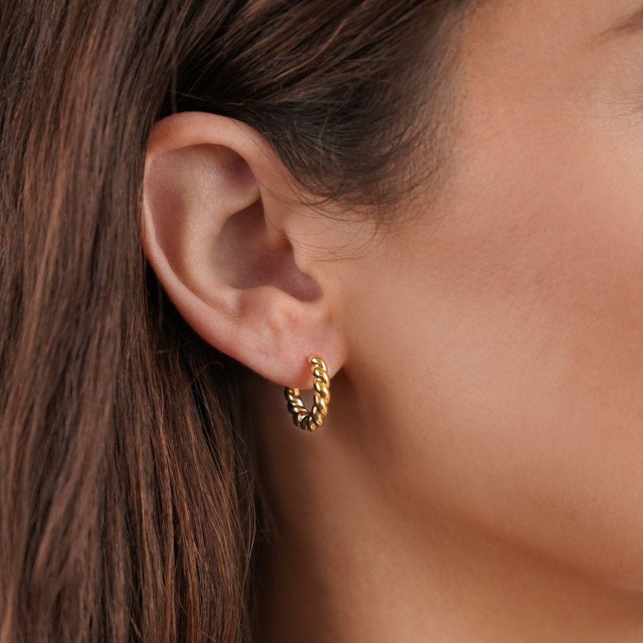 Luna Gold Twist Earrings-Westeryn