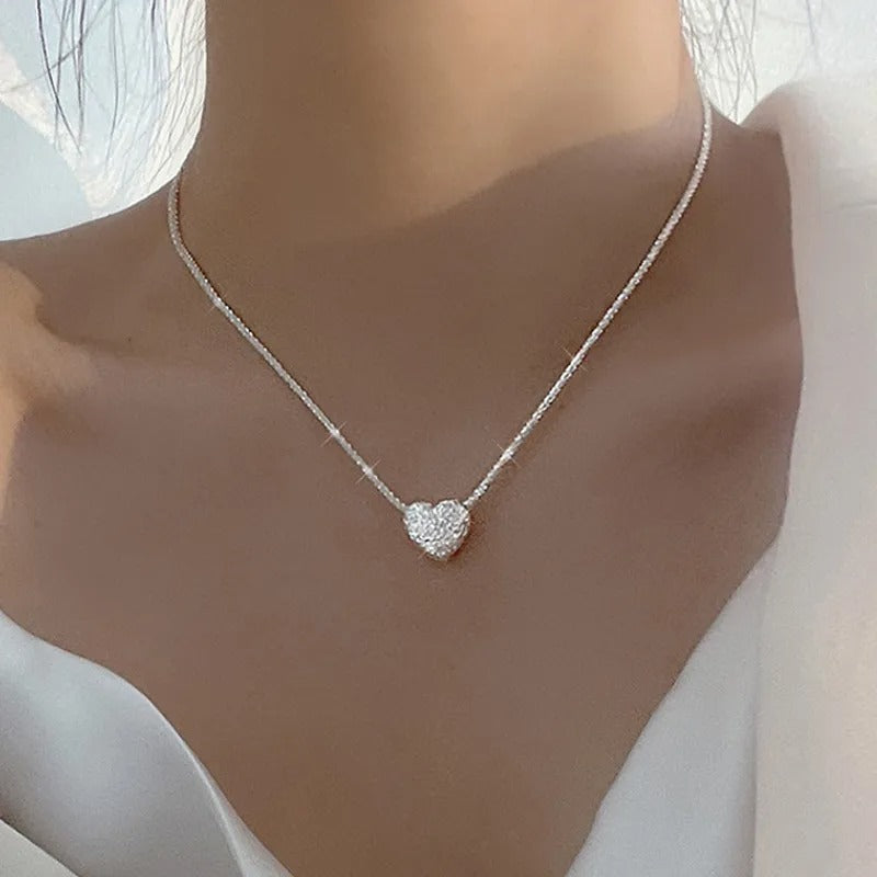 Silver Necklace with Engraved Heart-Westeryn