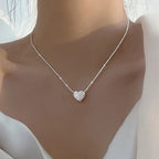 Silver Necklace with Engraved Heart-Westeryn