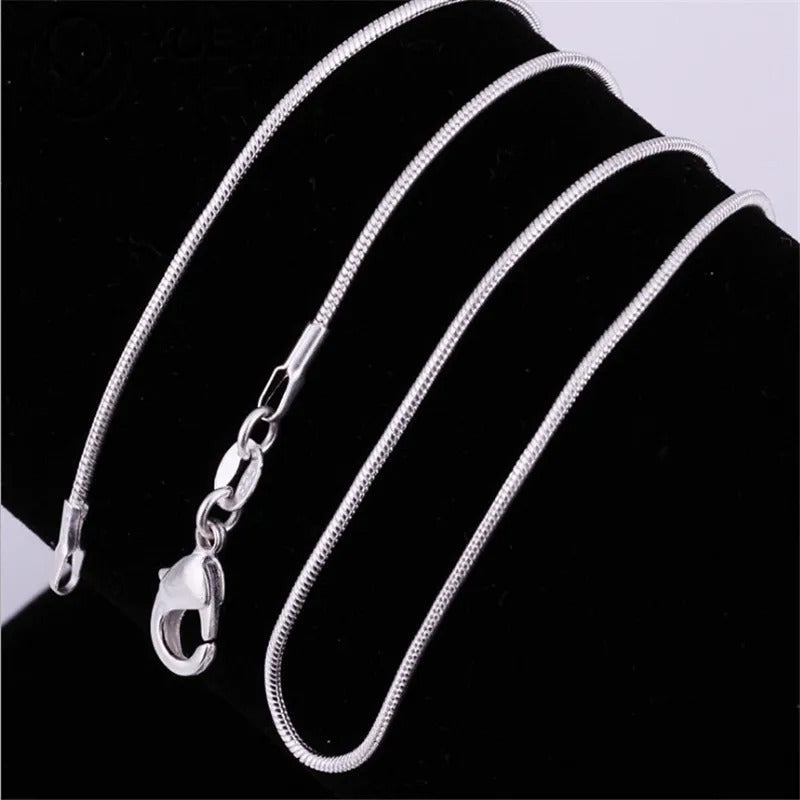 Simple Snake Chain Necklace in Silver-Westeryn