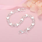 Silver Chain Bracelet with Hearts-Westeryn
