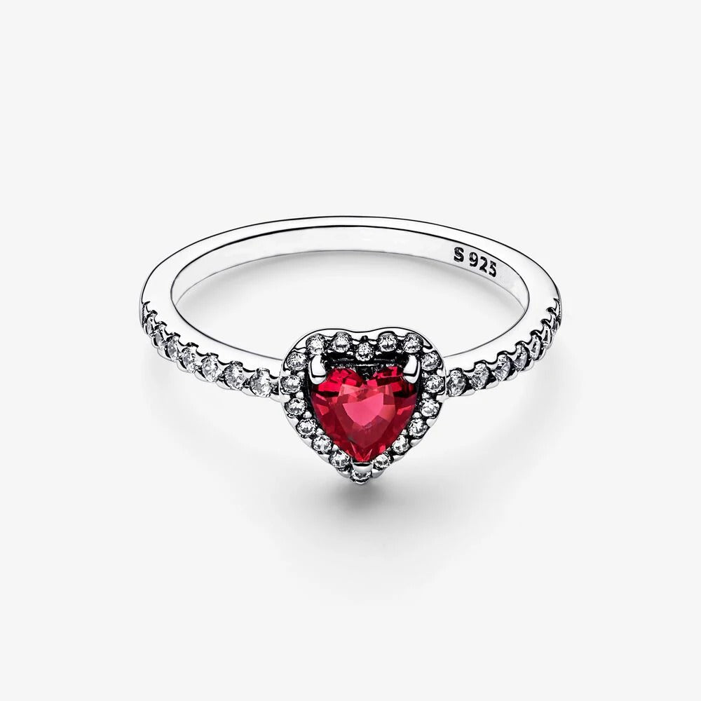 Ruby Effect Heart Ring in Silver-Westeryn