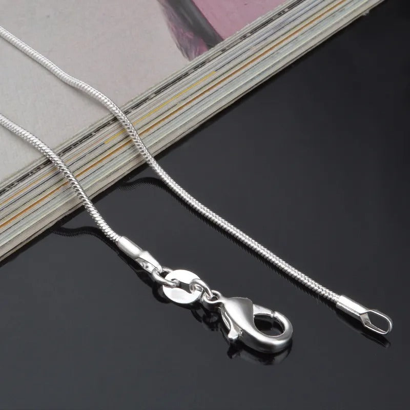 Simple Snake Chain Necklace in Silver-Westeryn