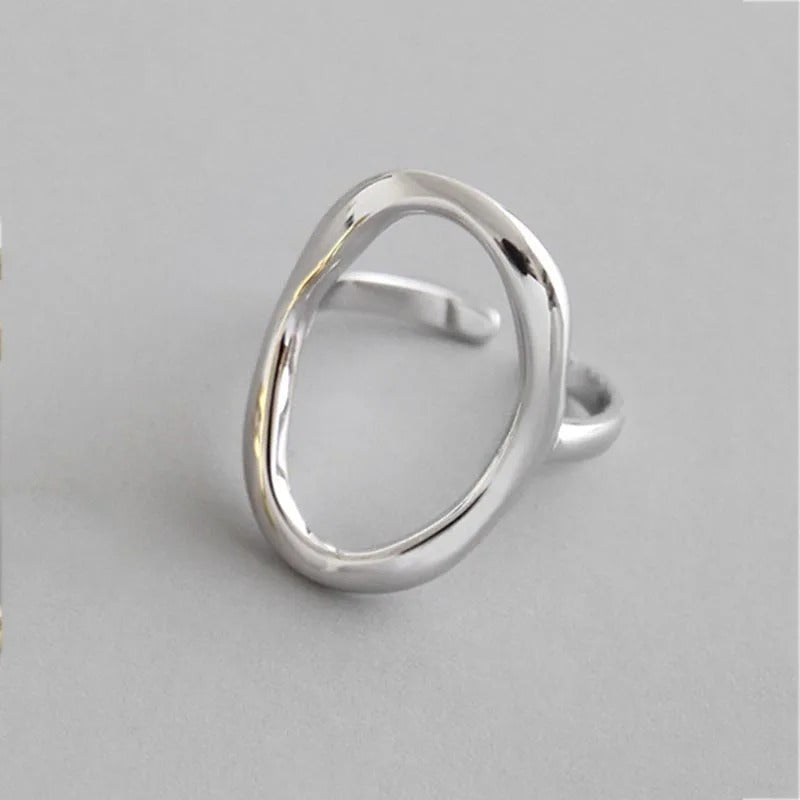 Adjustable Irregular Sphere Ring in Silver-Westeryn