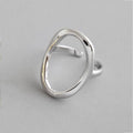 Adjustable Irregular Sphere Ring in Silver-Westeryn
