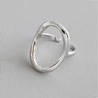 Adjustable Irregular Sphere Ring in Silver-Westeryn