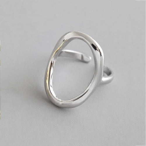 Adjustable Irregular Sphere Ring in Silver-Westeryn