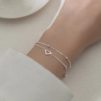 Thin Heart-Shaped Silver Bracelet-Westeryn