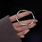 Thick Adjustable Irregular Silver Bracelet-Westeryn