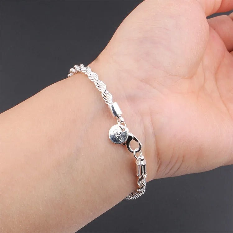 Braided Cord Bracelet in Silver-Westeryn