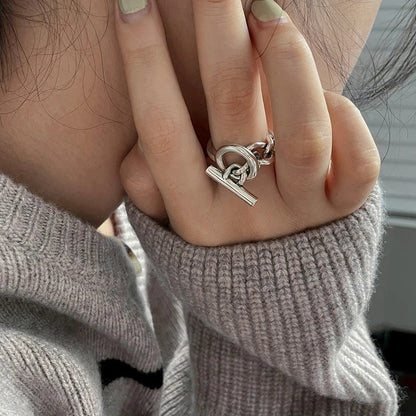 Adjustable Design Ring in Silver