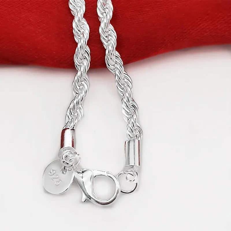 Braided Cord Bracelet in Silver