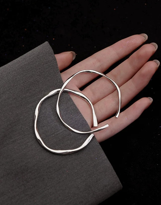 Thick Adjustable Irregular Silver Bracelet-Westeryn