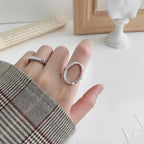 Adjustable Irregular Sphere Ring in Silver-Westeryn