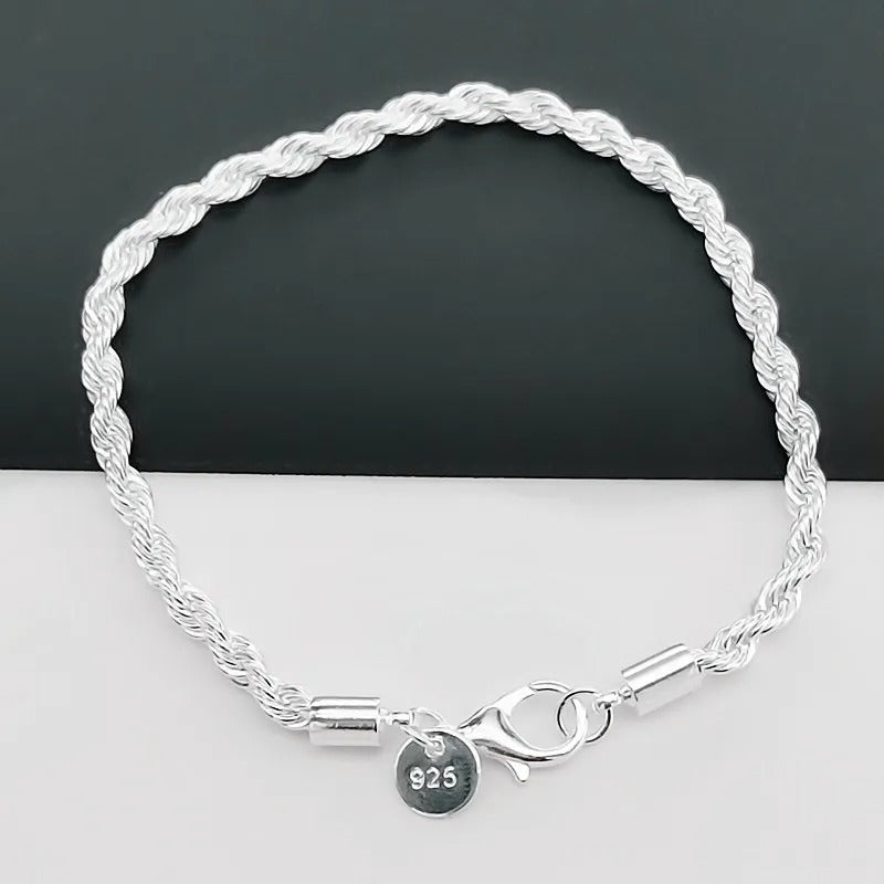 Braided Cord Bracelet in Silver-Westeryn