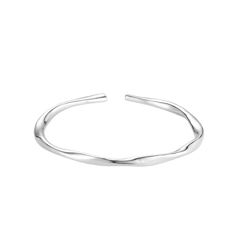 Thick Adjustable Irregular Silver Bracelet-Westeryn