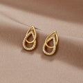 Lin Droplet-Shaped Link Earrings-Westeryn