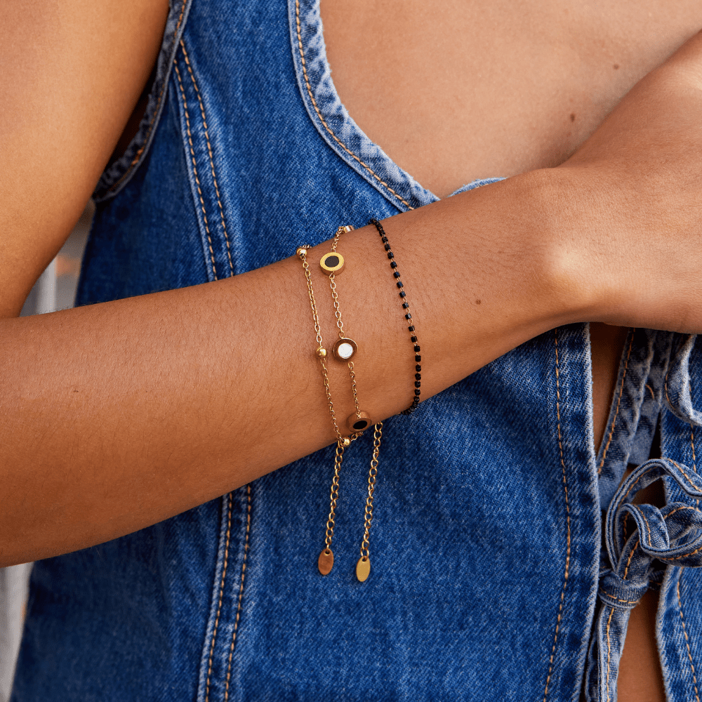 Onyx & White Stone Bracelet-Westeryn