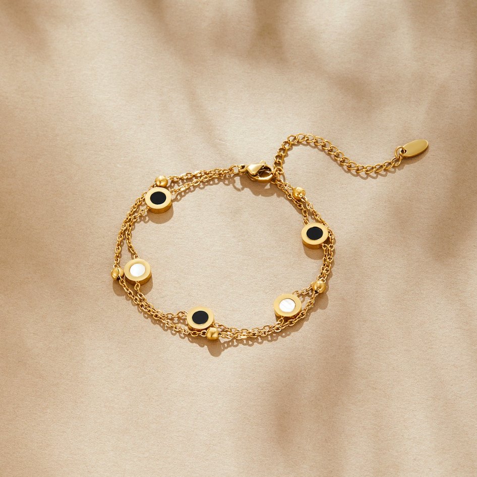 Onyx & White Stone Bracelet-Westeryn