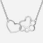 ILYA – Elegant Paw Necklace made of 925 Sterling Silver with Charming Heart Crystal Pendant-Westeryn