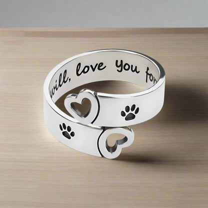 Twilight Paw & Heart Twist Ring