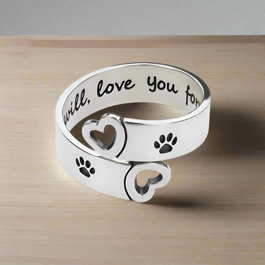 FAYAIE – Elegant Adjustable Paw & Heart Ring with Unique Twist Design Made of Durable Stainless Steel-Westeryn
