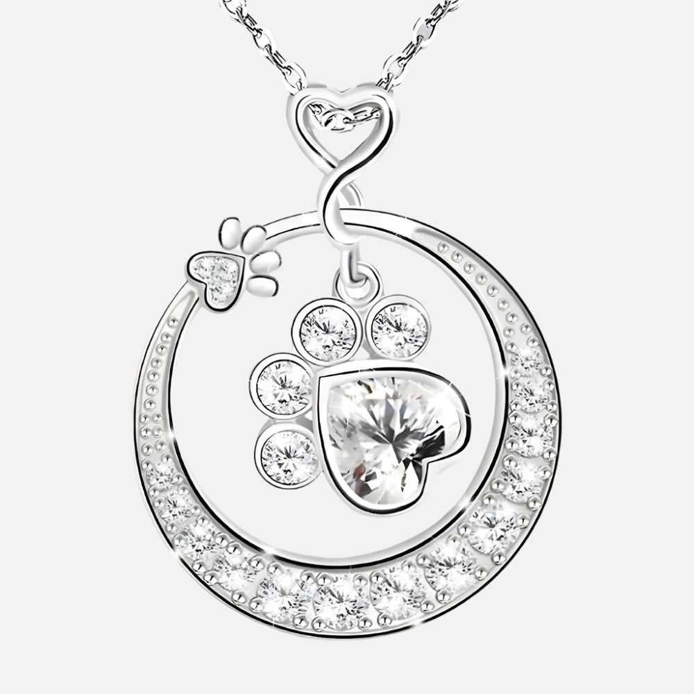 MALIA – Elegant Paw Necklace made of 925 Sterling Silver with Sparkling Zirconia for Stylish Accents-Westeryn