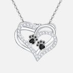 SINA – Charming Paw Heart Necklace with Sparkling Zirconia for Stylish Expression-Westeryn