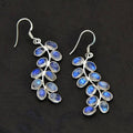 Iridescent Agate Silver Earrings-Westeryn