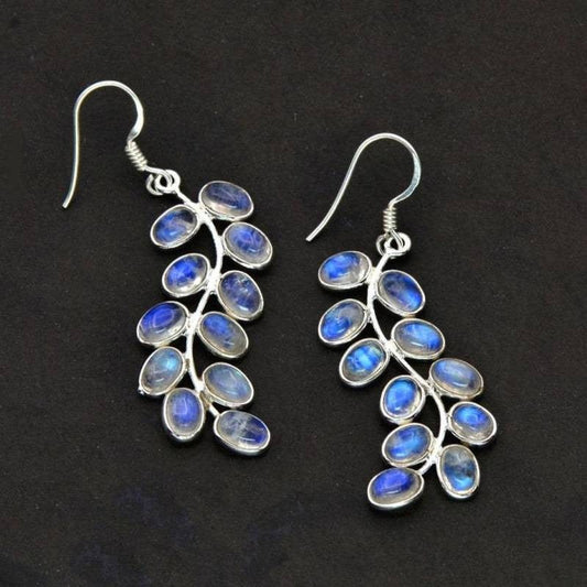 Iridescent Agate Silver Earrings