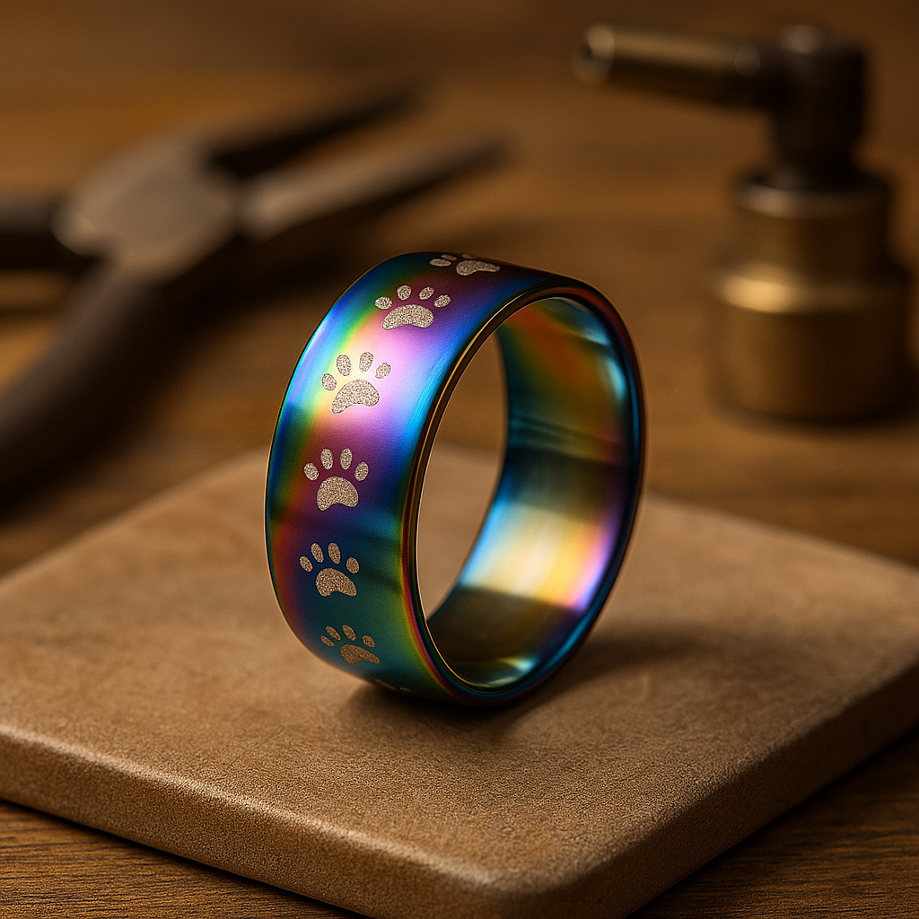 Radiant Paw Print Ring