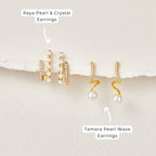 Tam Pearl Wave Earrings-Westeryn