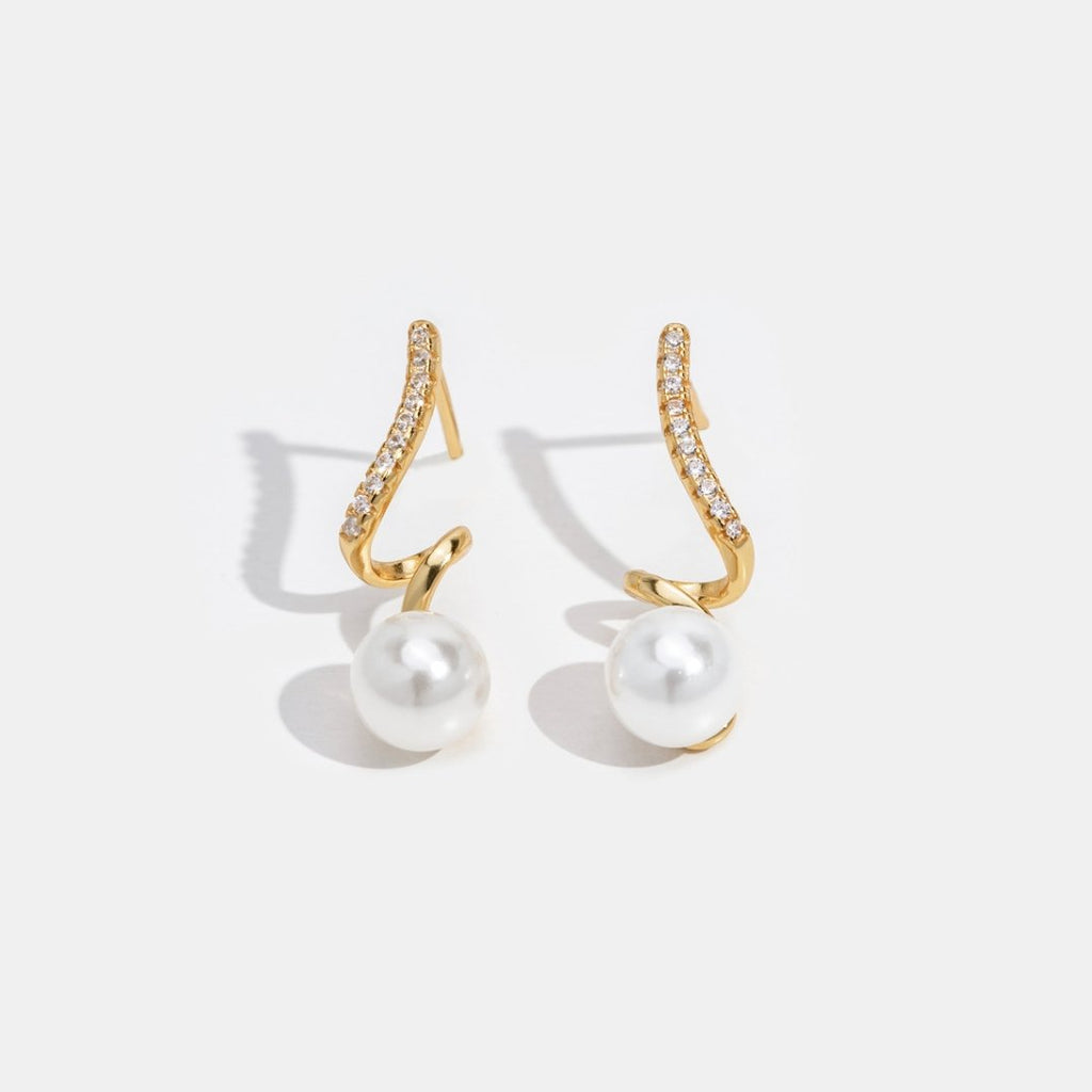 Tam Pearl Wave Earrings-Westeryn