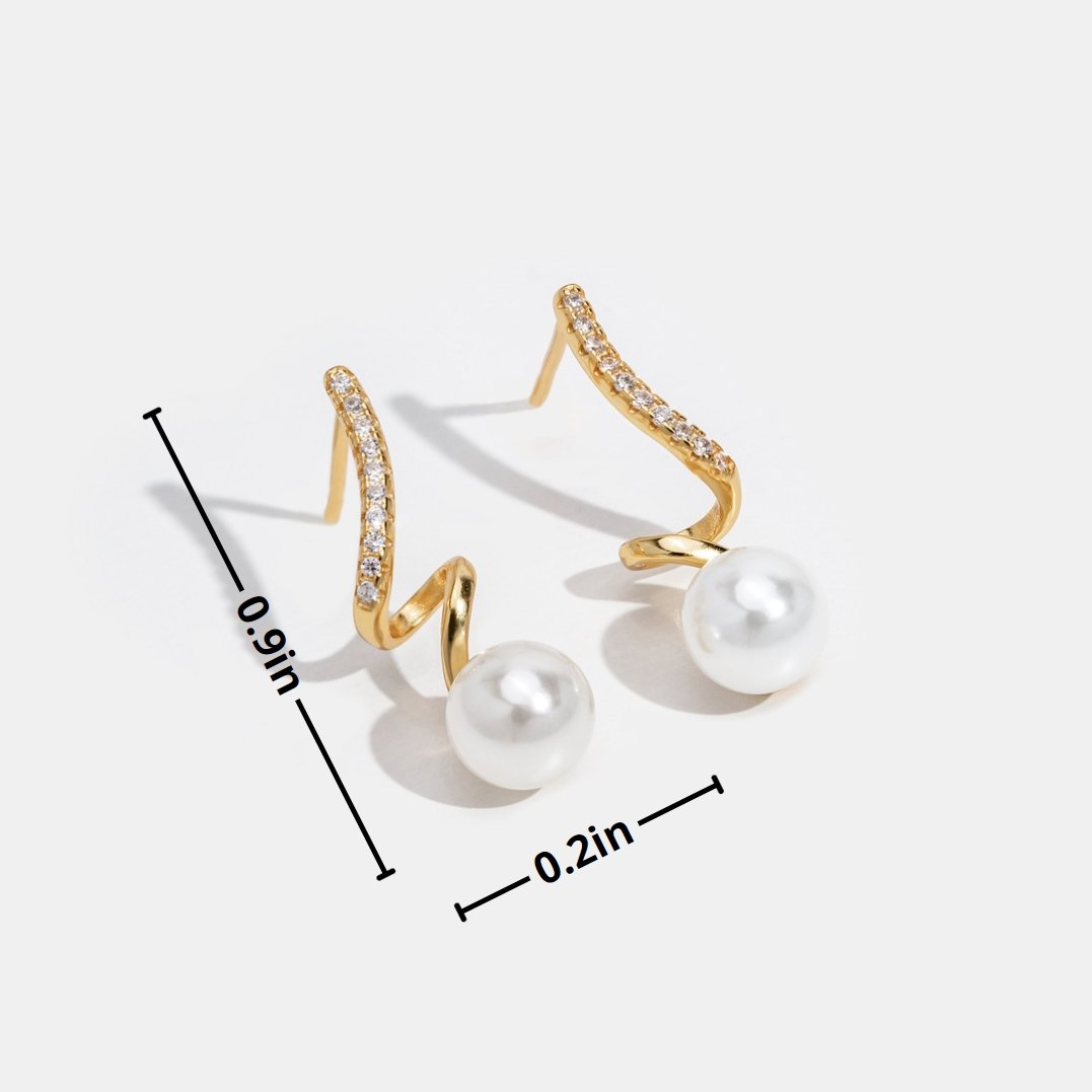 Tam Pearl Wave Earrings-Westeryn