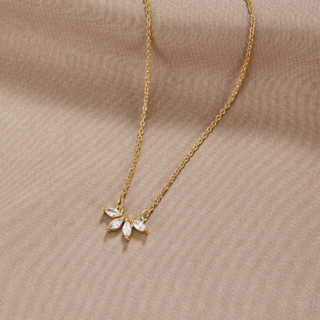 Omelia Crystal Leaf Necklace-Westeryn