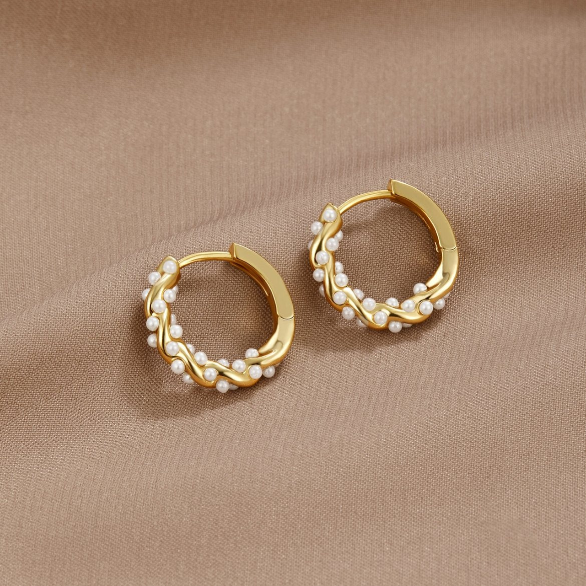 Vale Pearl Hoop Earrings-Westeryn