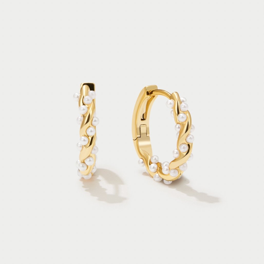 Vale Pearl Hoop Earrings-Westeryn