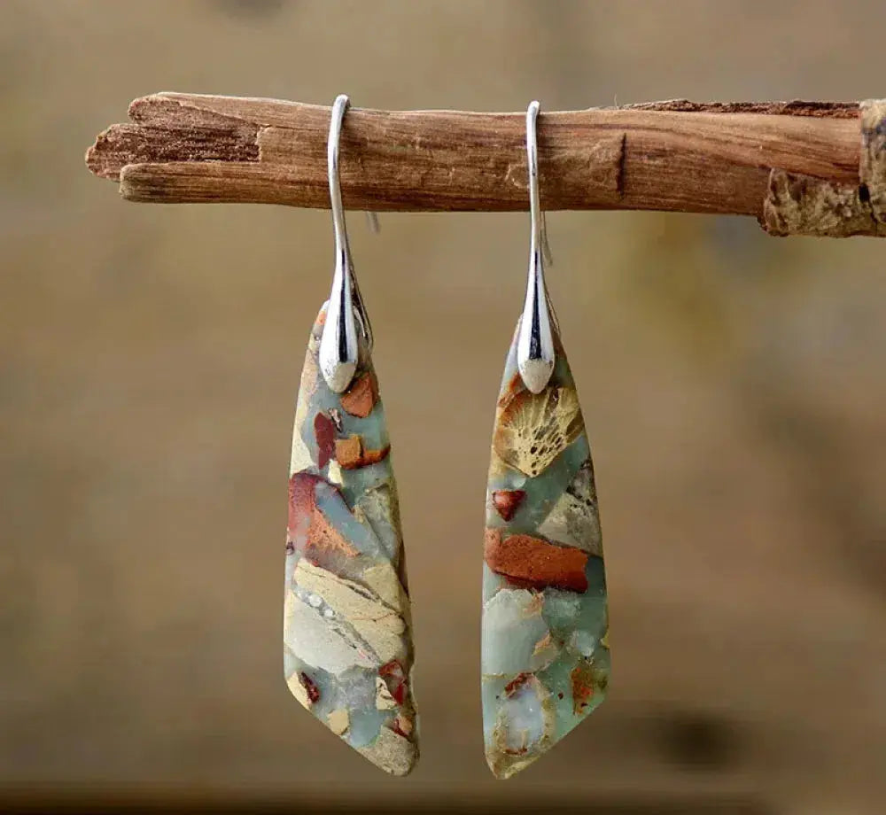 Vintage nature stone earrings-Westeryn