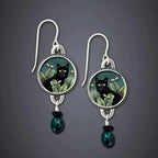 Midnight Elegance Cat Dangle Earrings-Westeryn