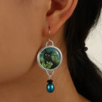Midnight Elegance Cat Dangle Earrings-Westeryn