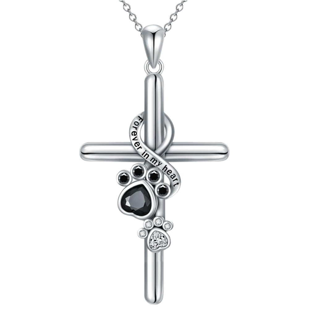 LYORA – Elegant Paw and Cross Necklace made of 925 Sterling Silver for a Stylish Appearance-Westeryn